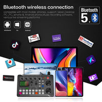 F998 Sound Card Cantilever Microphone Set Recording Karaoke Live Podcast Equipment Studio  Professional Microphone for Phone